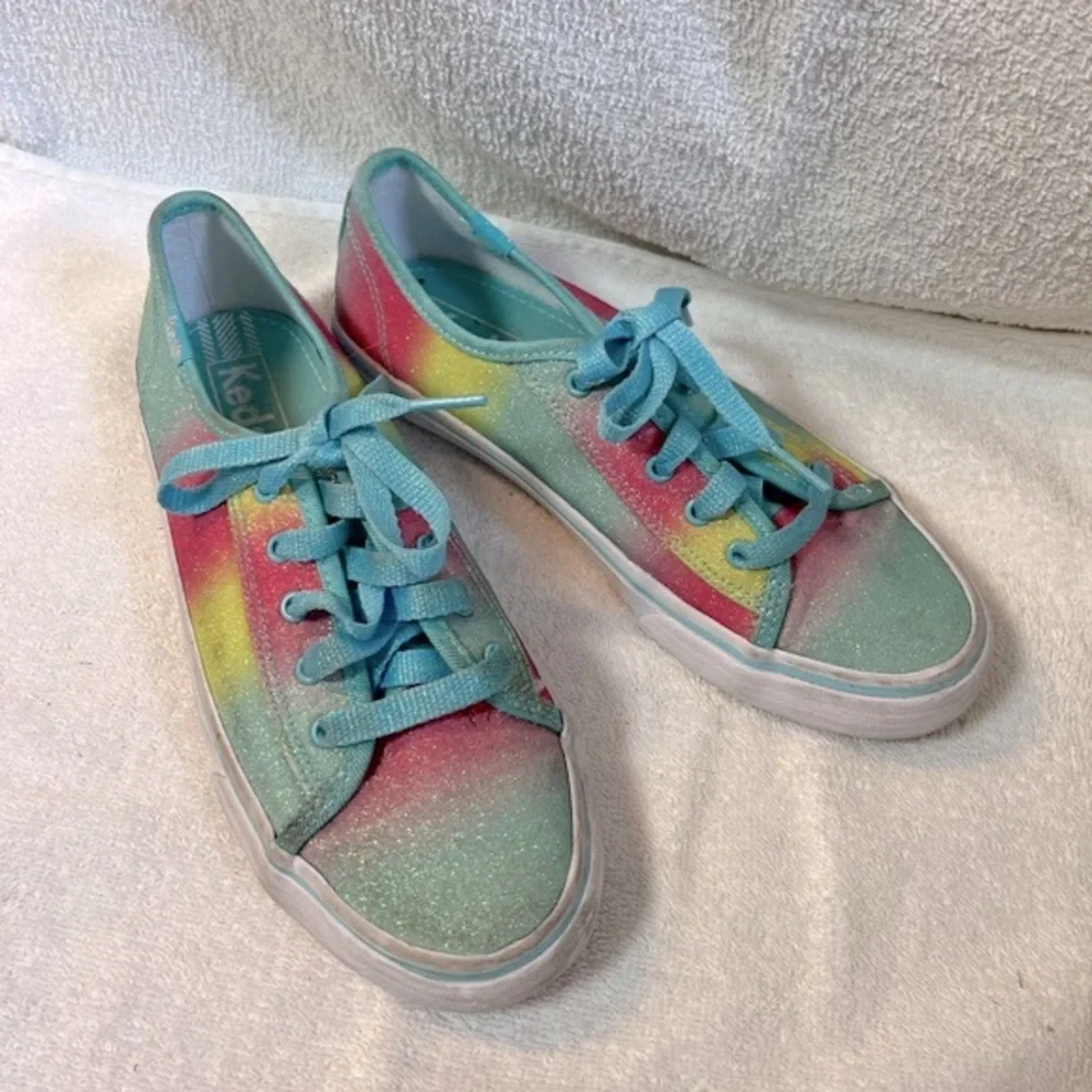 Keds Double Up rainbow glitter girls sneakers in size 3